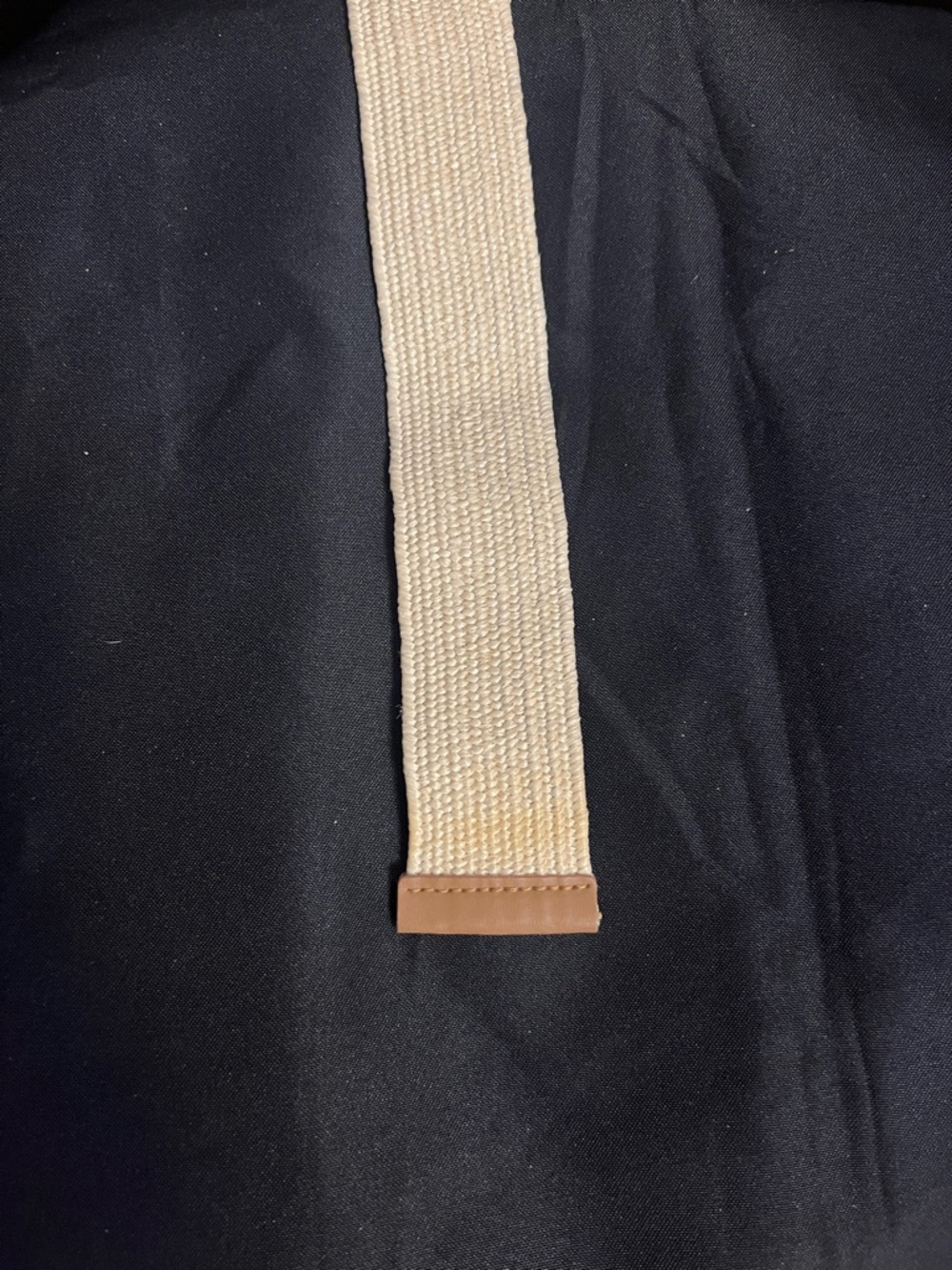 Woven Cream Belt with Square Wood Buckle - Picture 3 of 3